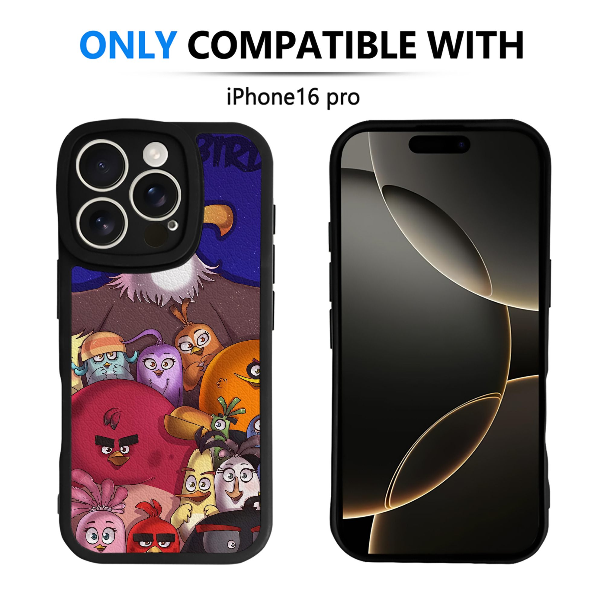 （画像用） Angry Birds アングリーバード 【iPhone 16シリーズ対応】シリコンスマホケース（レザー調） 材質：シリコン